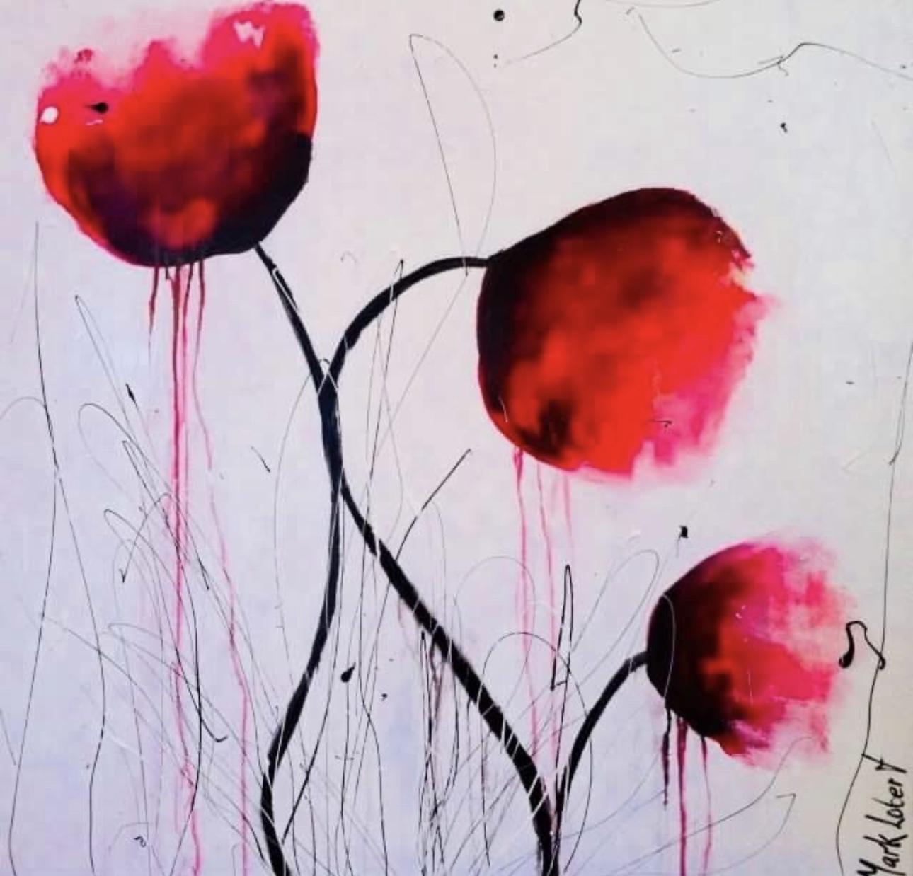 Poppies in the rain image 1